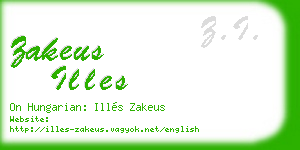 zakeus illes business card